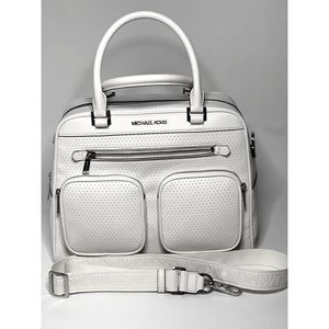 Michael Kors HANOVER Large Satchel Handbag Optic W